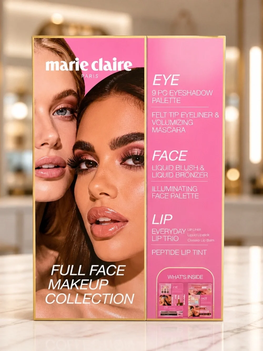 Marie Claire Paris Full Face Makeup Collection 11 Pc Beauty Gift Set New
