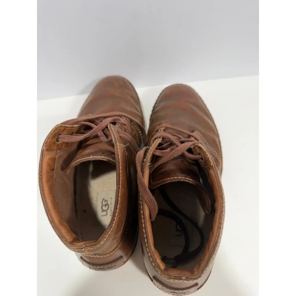 UGG Australia Hepner Mens 11 Chestnut Brown Leather Chukka Boots vintage Sneaker
