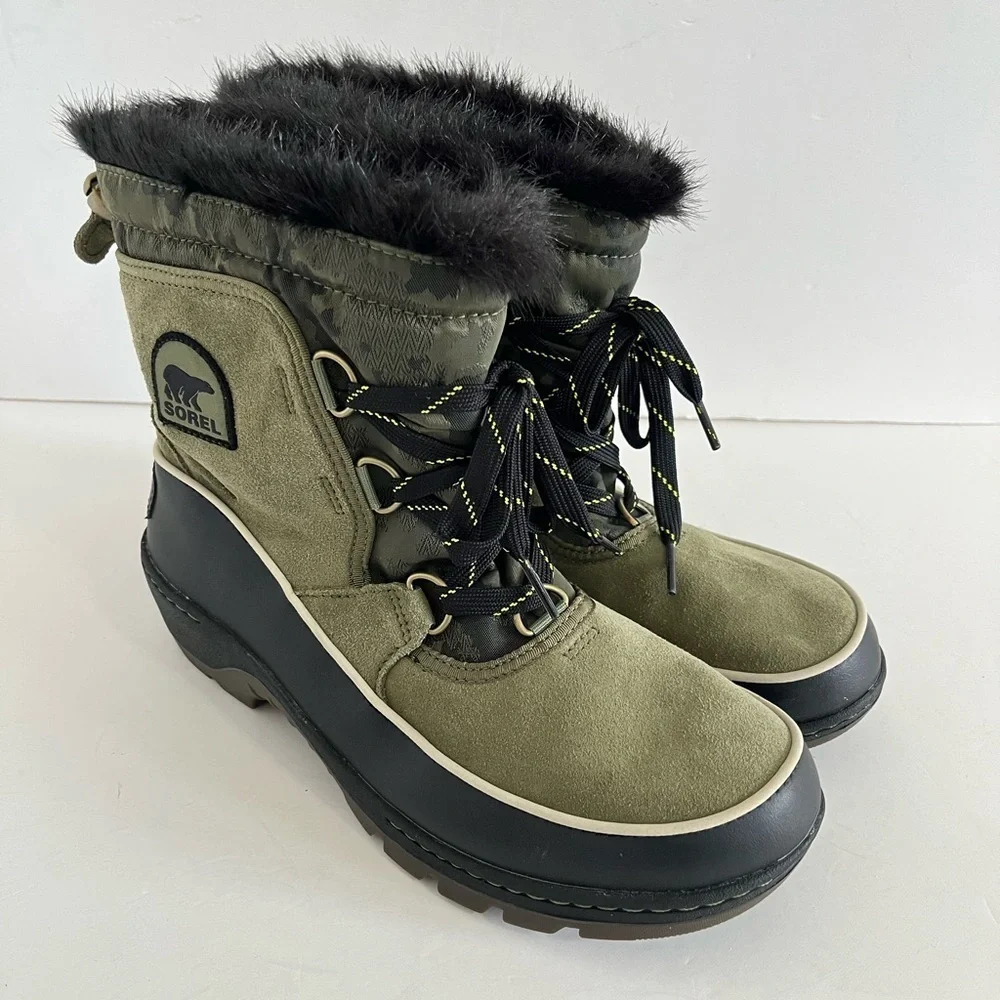 Sorel Tivoli III Suede Fur Lined Ankle Boot Size 8.5