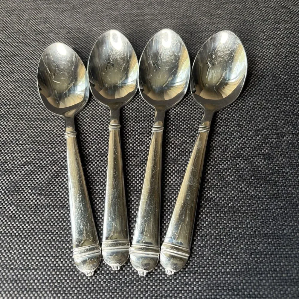 Towle Copenhagen Teaspoons 18/10 Set Of 4 Stainless Glossy Sliverware