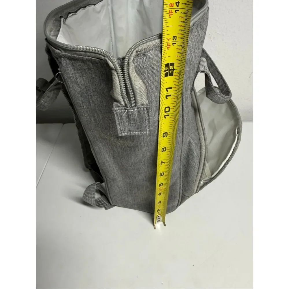 Enfamil Mini Diaper Bag Backpack Gray Small Baby Organizer Compact Travel Bag