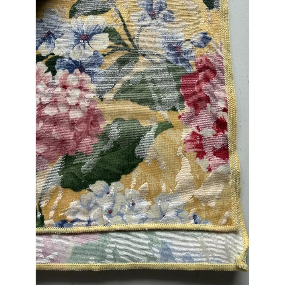 Vintage Floral Garden Tablecloth No Tag Approx 60