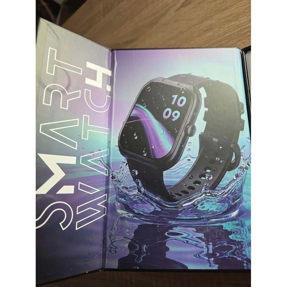 Vivitar Smart Watch Bluetooth Calling Heart Rate IP68 Waterproof Black Display