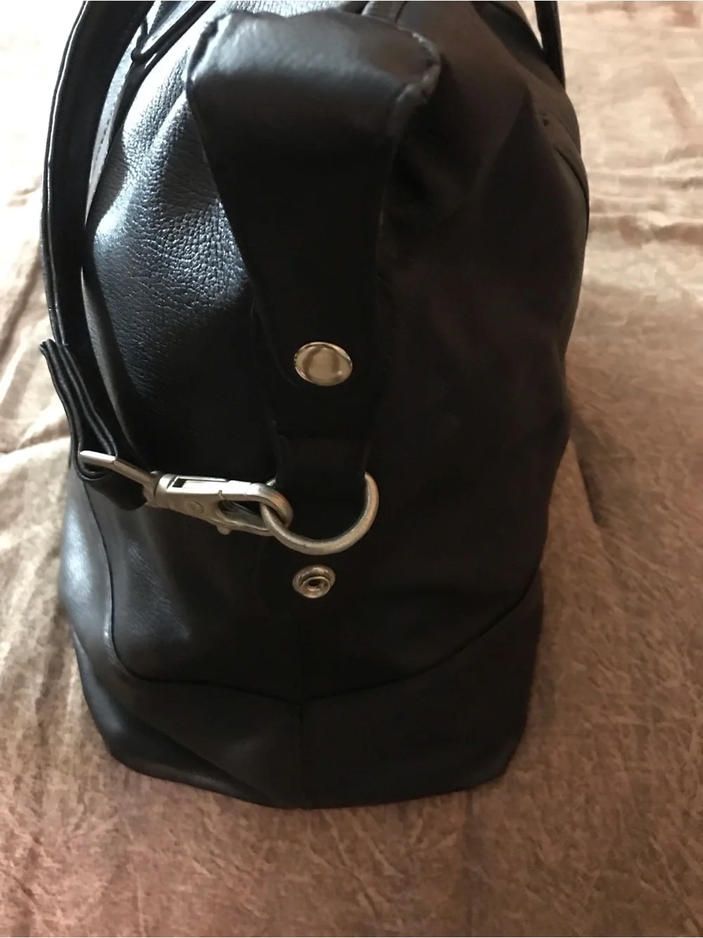 latico Black Leather Business Briefcase with Front Slip Pocket