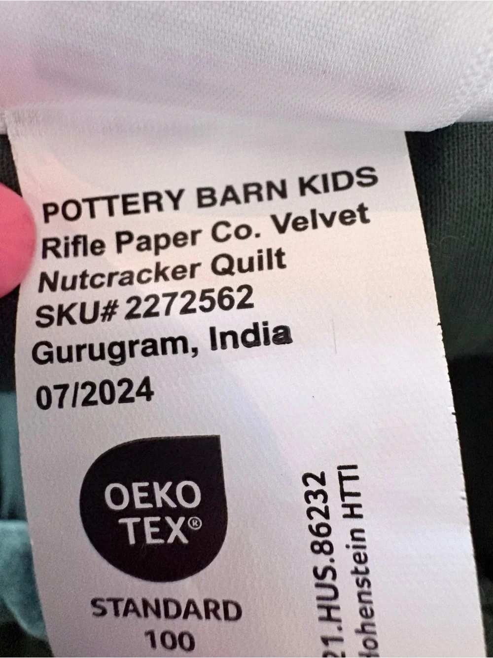 Rifle Paper Co. x Pottery Barn Kids Green Quilted Nutcracker Holiday Quilt Shams