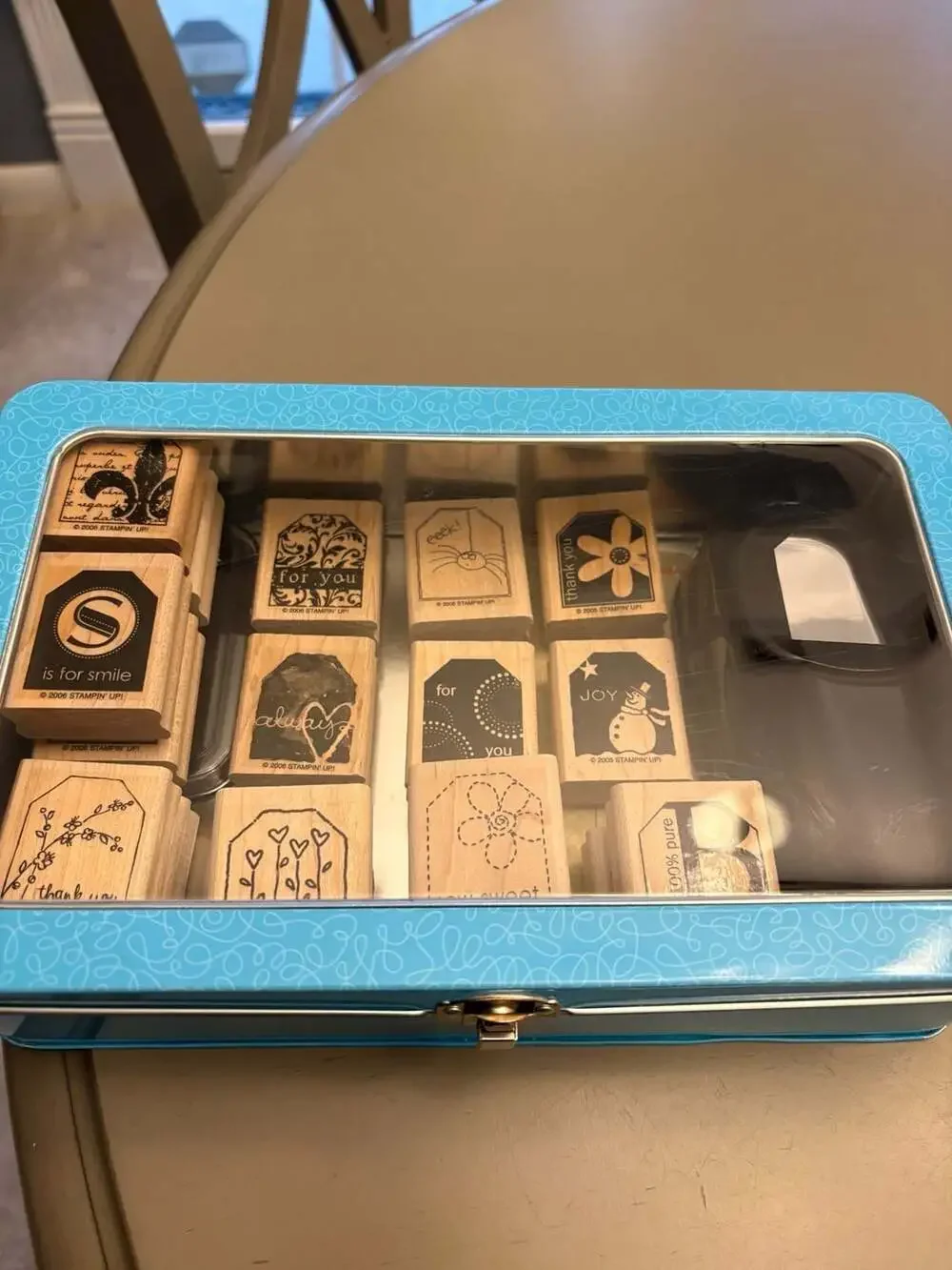 Stampin' Up! Tags Punch Box with Wooden Stamps and Rectangle Punch