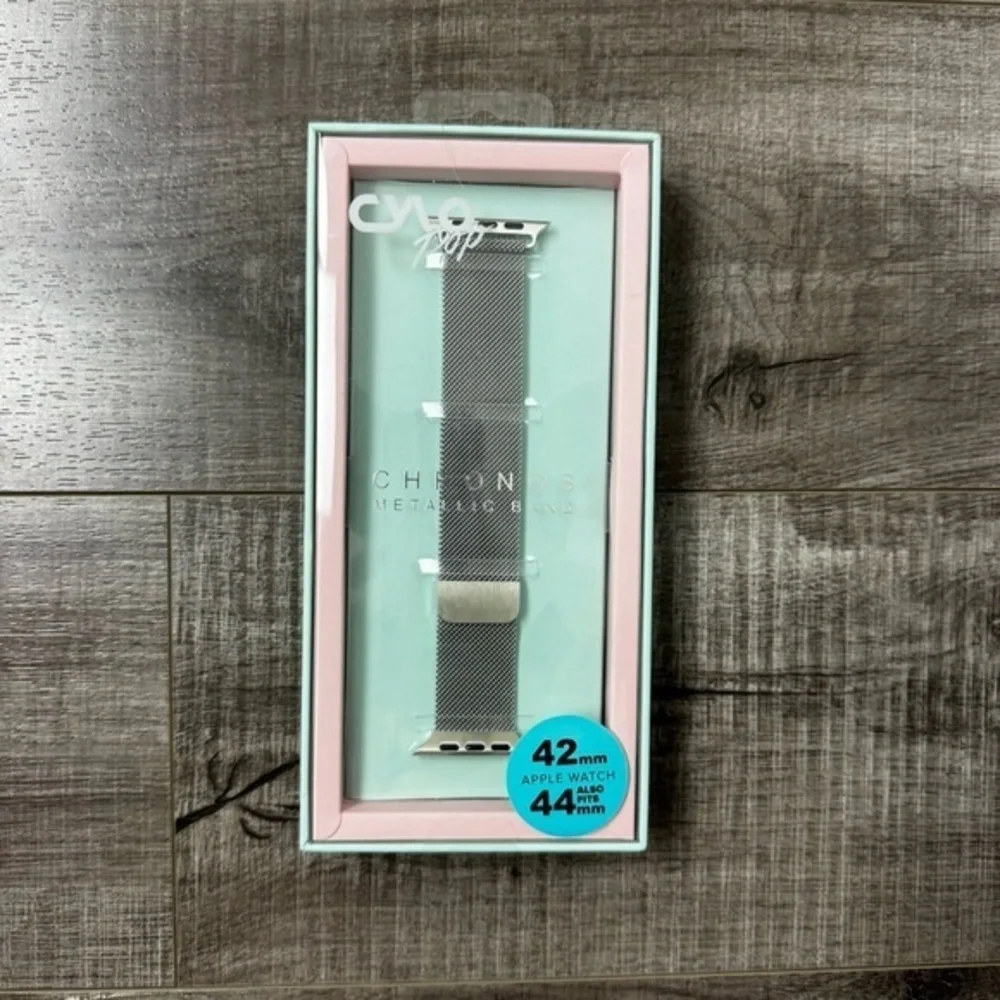 Cylo Pop Chronos Metallic Band Silver for Apple Watch 42mm/44mm NIB