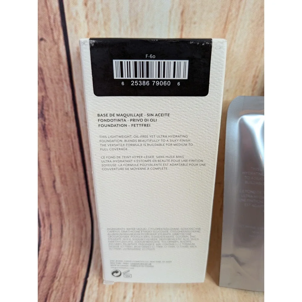 Cargo Cosmetics Oil Free Liquid Foundation Pouch F-60 1.33 fl oz 40ml
