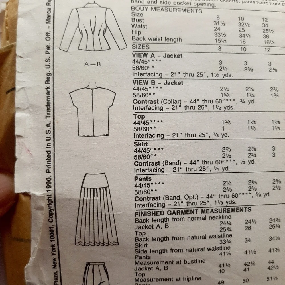 McCalls vtg 1990