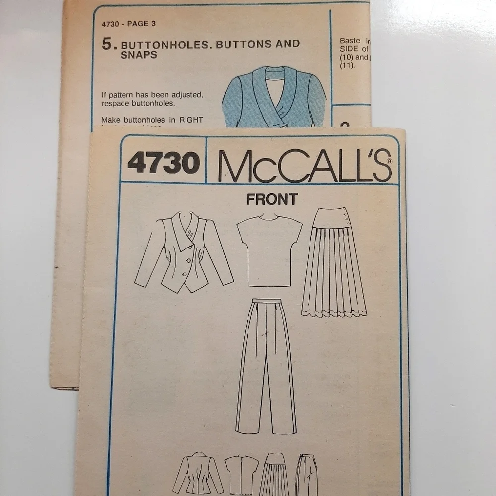 McCalls vtg 1990