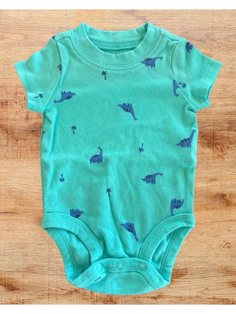 Carter's Blue Dinosaur Print Bodysuit 3 Months Short Sleeve Baby One Piece