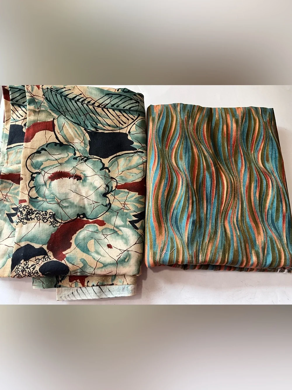 Quilting Sewing Lot Material Hoffman Fabrics Kaleidoscopes Green Blue Gold