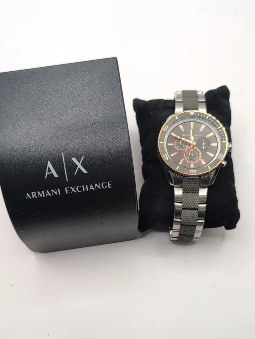 Armani Exchange AX1830 Green/Gold Watch Has Extra Links.