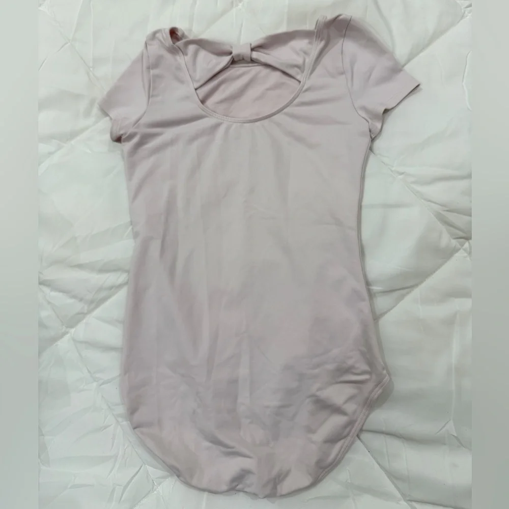 Justice Light Pink Short Sleeve leotard