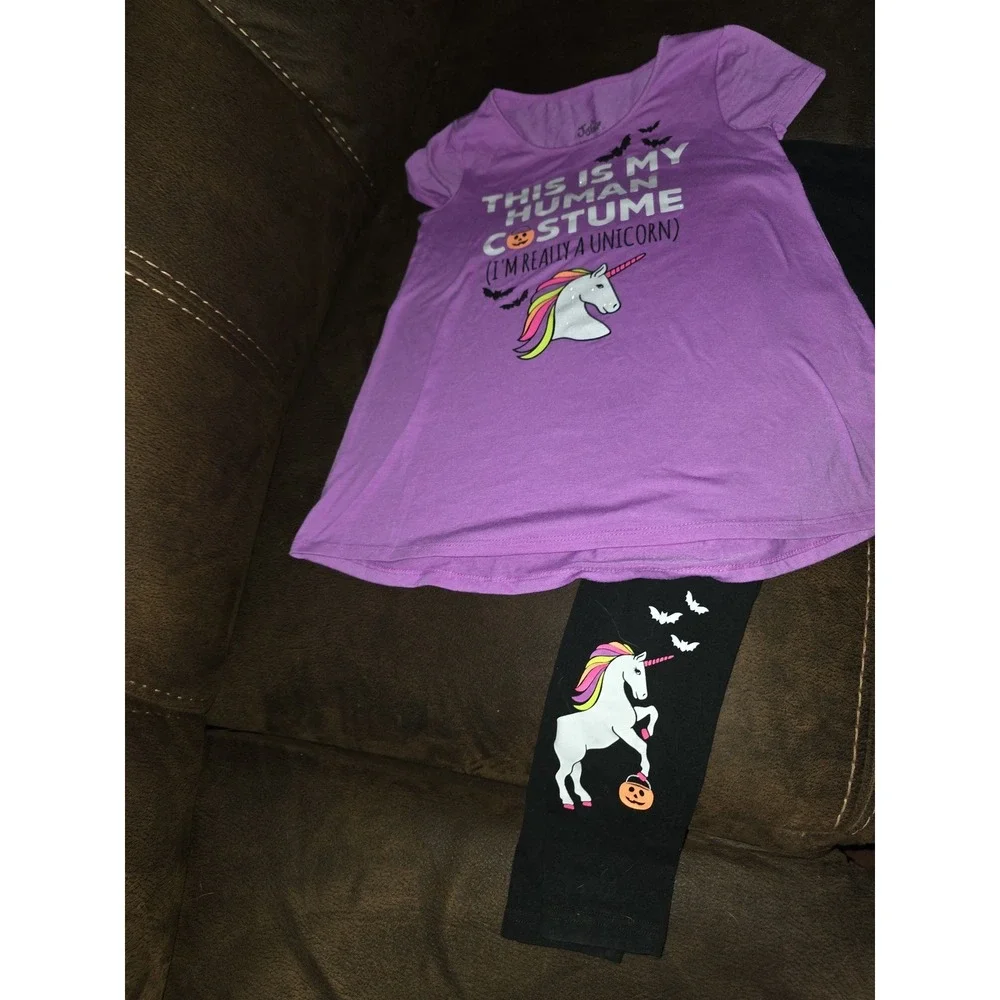 Justice fall autumn Halloween human costume unicorn pumpkin outfit size 8