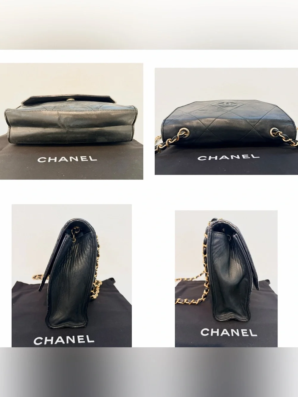 Auth CHANEL Quilted CC Matelasse Lambskin Leather 24K Single Flap Bag