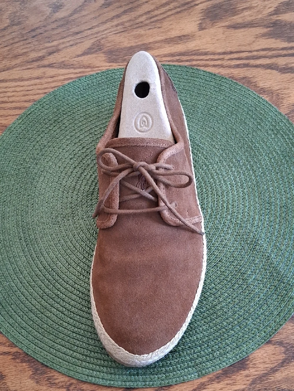 Men's Ralph Lauren Polo Brown Suede Two Eye Jute Lace Up Loafers Size 11