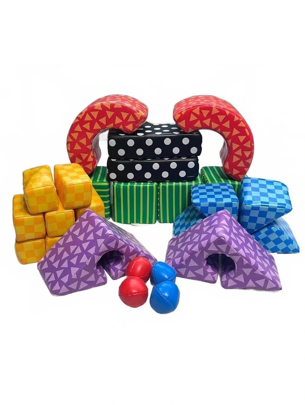 Lakeshore Soft & Safe Building Blocks Patterned Foam Geometric Stacking Shapes