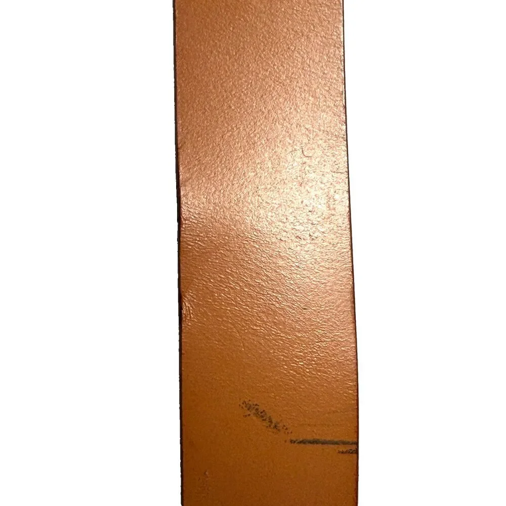 Vtg American Eagle Outfitters AEO Tan Beige Leather Belt Size 26 X-Small Brass