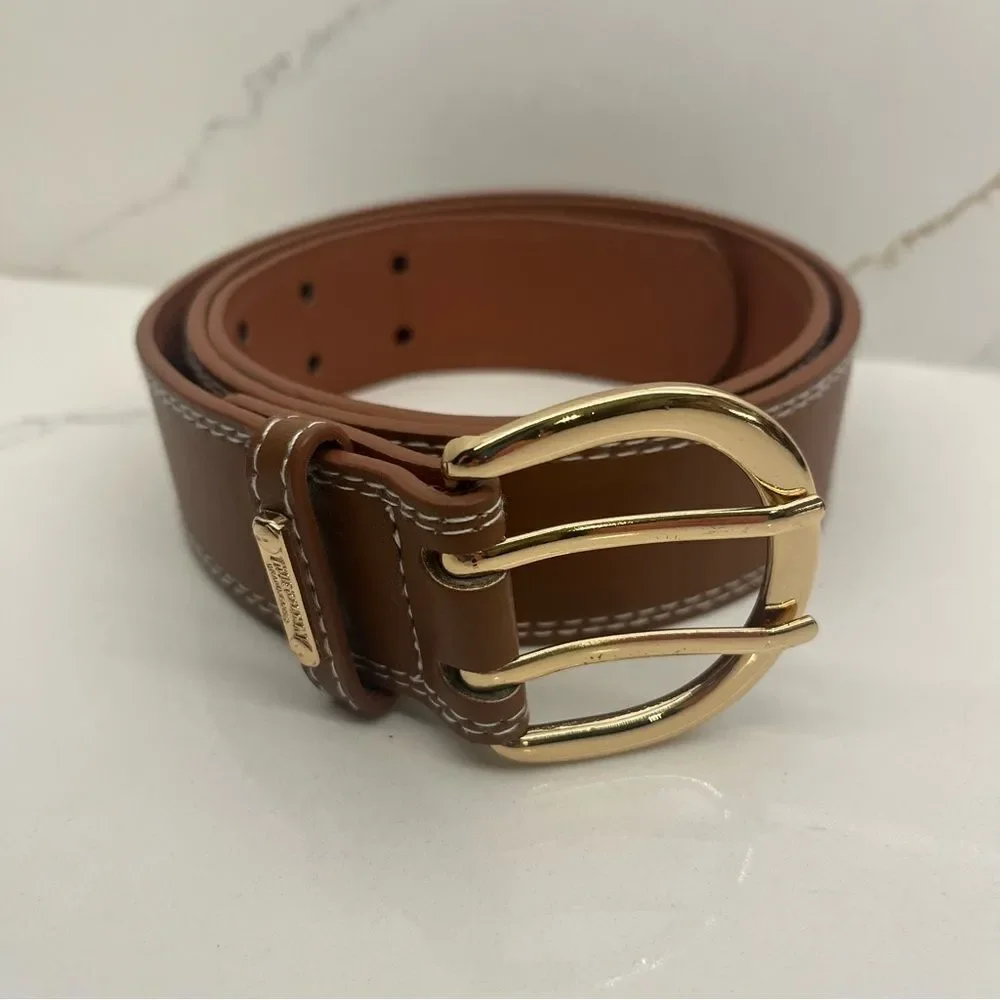 True Religion Brown Belt with Gold Buckle