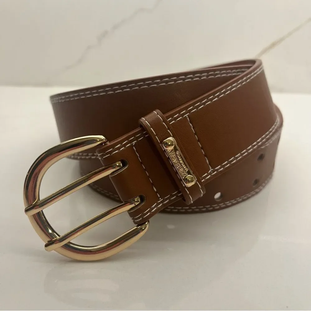 True Religion Brown Belt with Gold Buckle