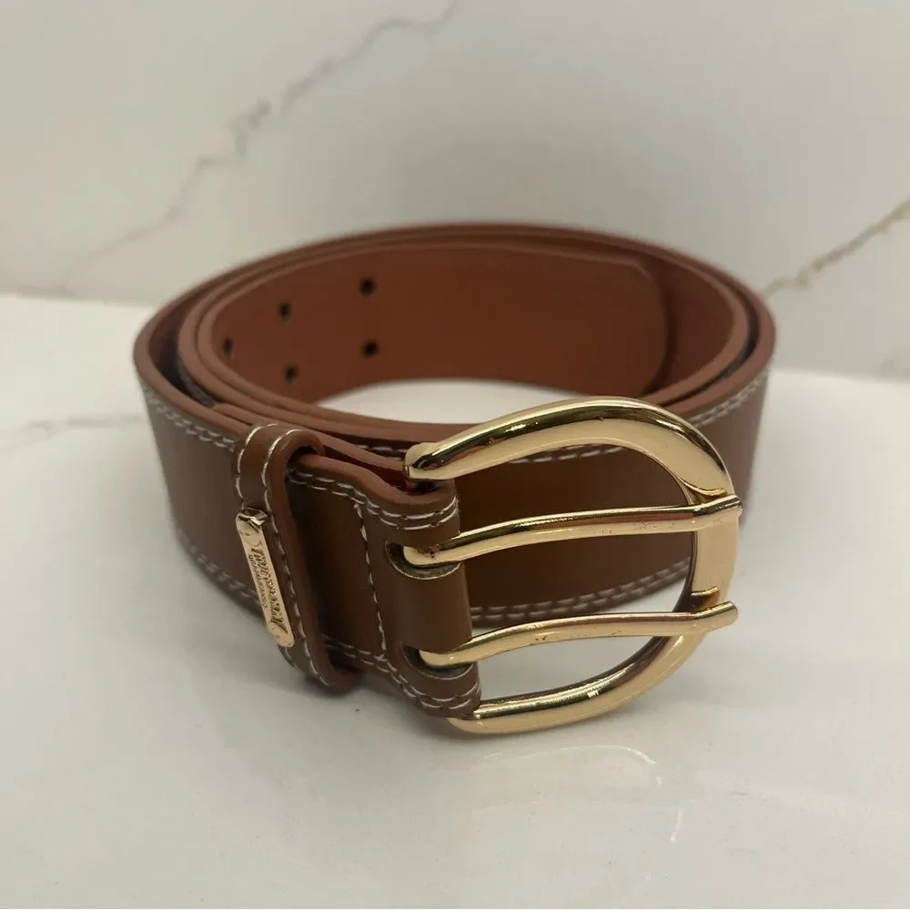 True Religion Brown Belt with Gold Buckle