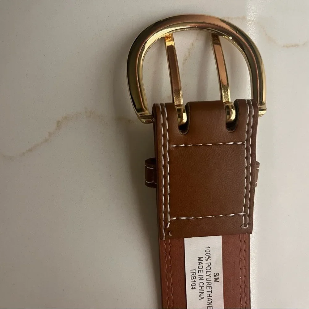 True Religion Brown Belt with Gold Buckle