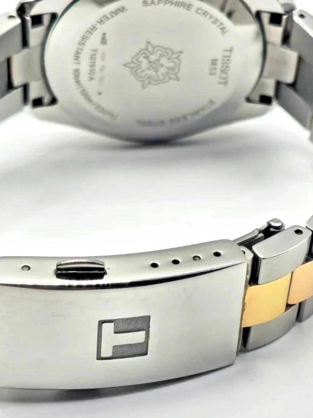 Tissot PR100 Diamond 36mm Two Tone MOP Dial Womens Watch Swiss Quartz