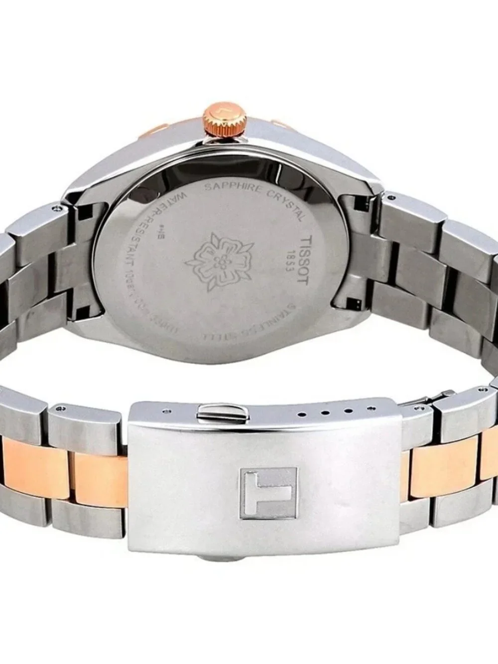 Tissot PR100 Diamond 36mm Two Tone MOP Dial Womens Watch Swiss Quartz