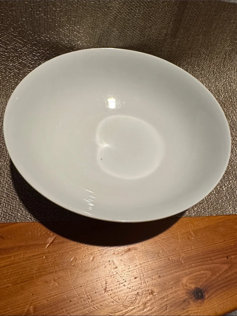 Pier 1 White Ceramic Serving Bowl with Glossy Finish