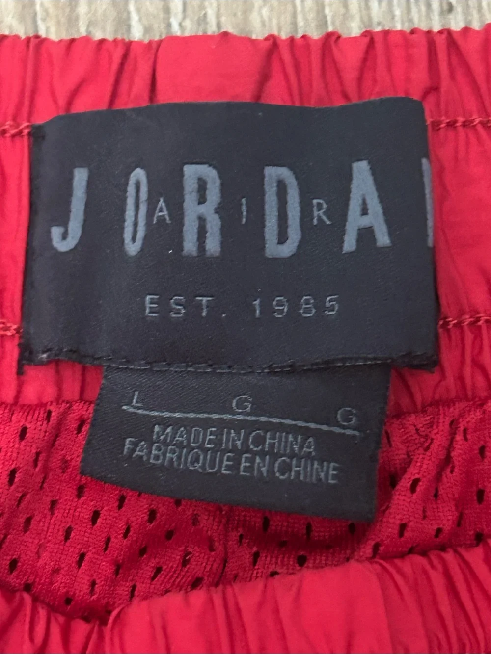 Jordan Pants Nylon Men's Athletic SportWear Diamond Red Size L