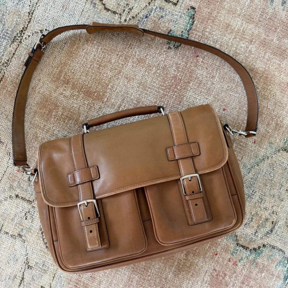 Coach‎ Thompson Briefcase Vintage Brown Leather Messenger Bag