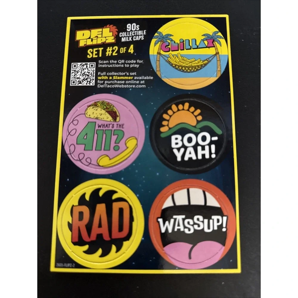 2026‎ Del Taco 2/4 Vintage Pogs Milk Caps Pieces Collectible Game Pieces 90s Era