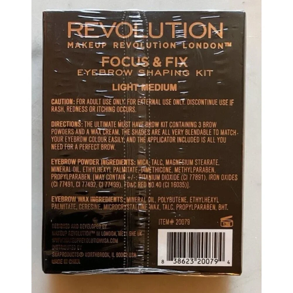 NIB Makeup Revolution London Focus & Fix Eyebrown Shaping Kit Light Medium - New