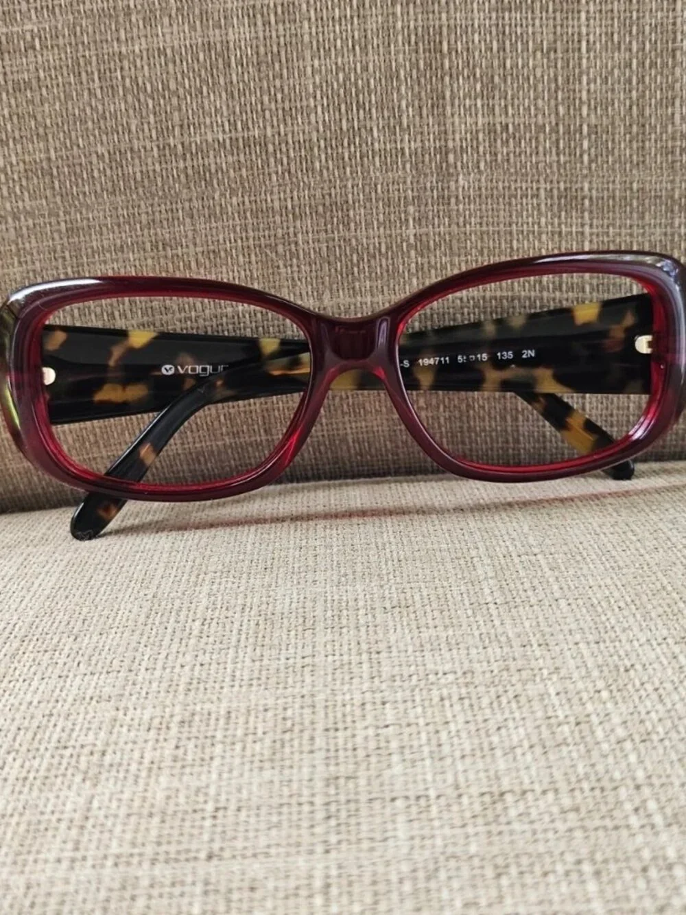 Vogue Eyewear Glasses Frame Burgundy Tone VO2606-S Eyeglasses Brown Tort Temple
