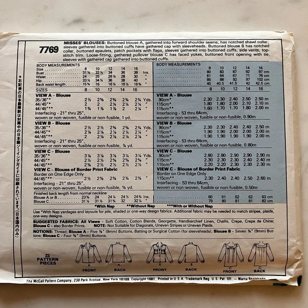 McCalls vintage 1981