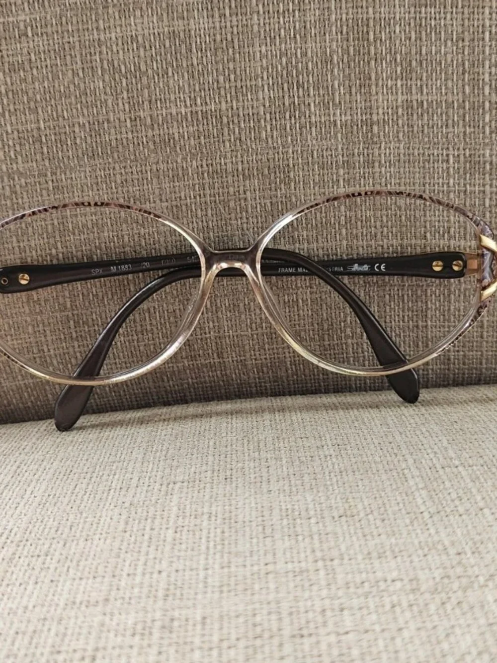 Vintage Silhouette Women Eyeglasses Frame Clear Brown Eyewear M1883 Made Austria