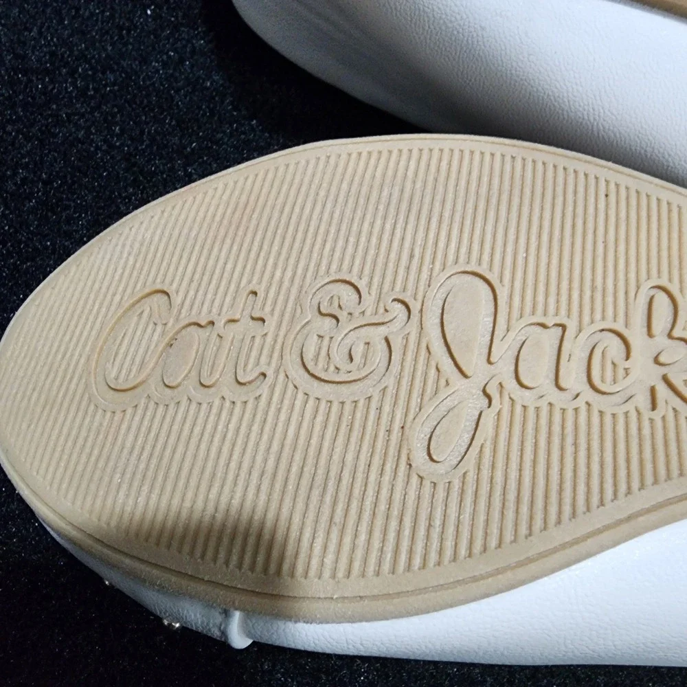 Cat Jack Girls White Studded Ballet Flats Shoes Kids Size 12‎