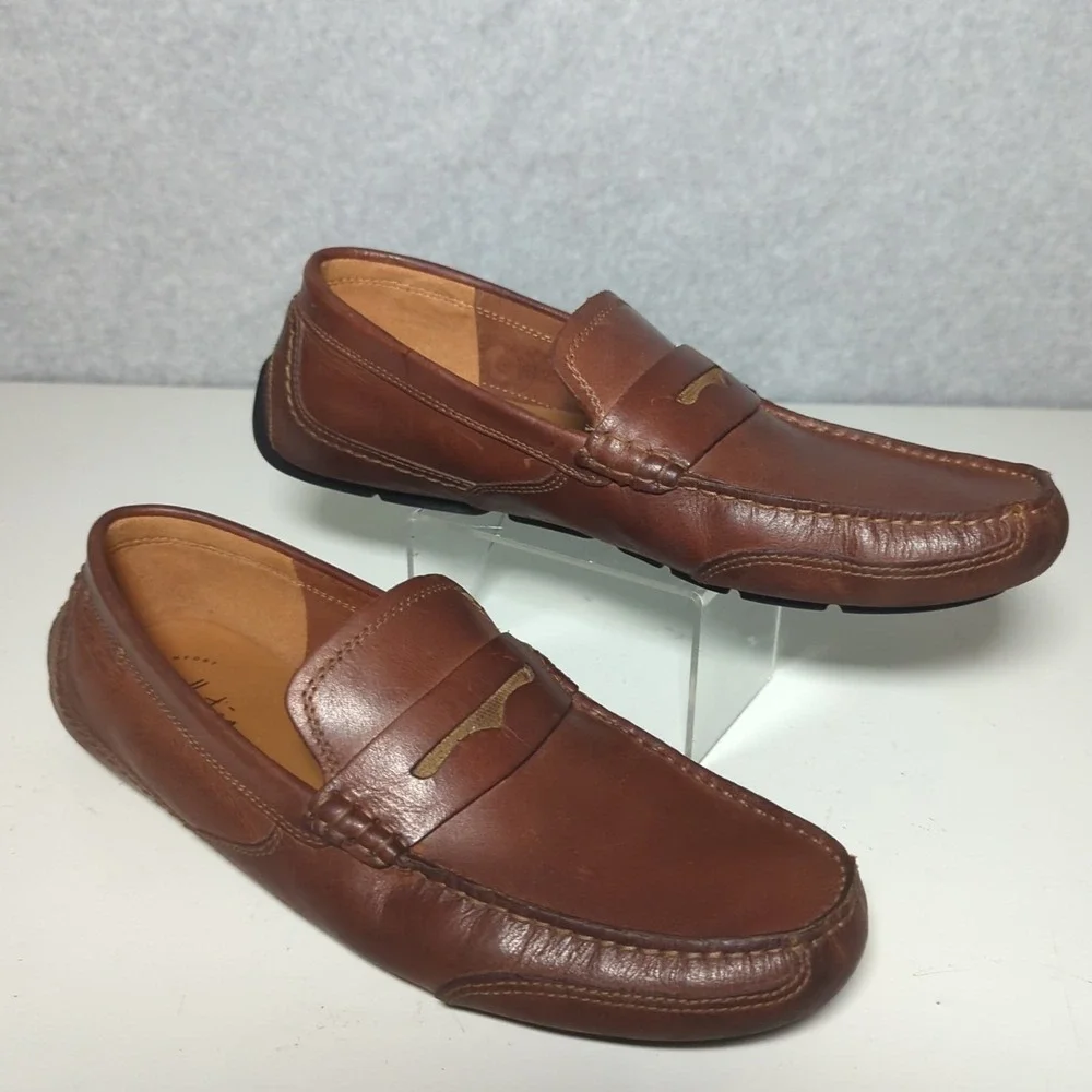 Clarks Collection Men's Wyatt Penny Driver Loafers Moccasin‎ Shoes Brown Sz 10 M