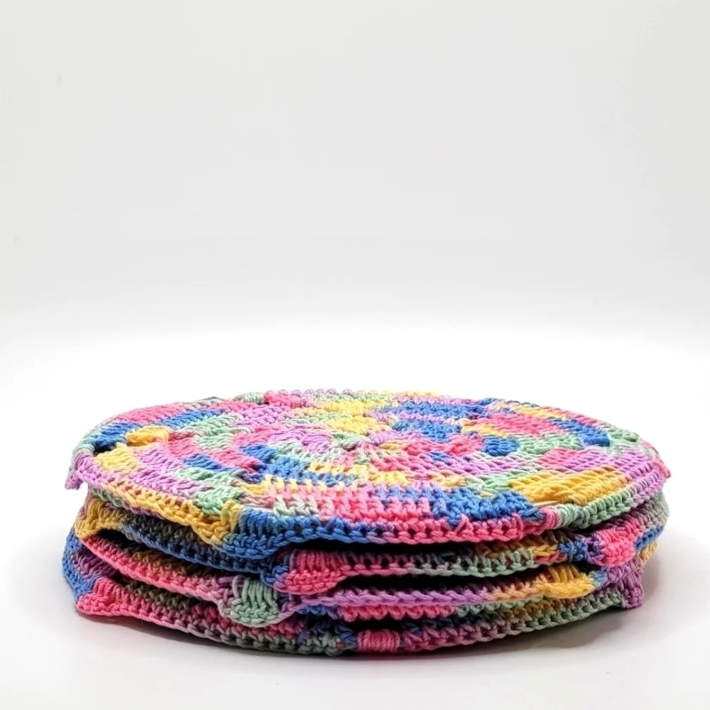 Coasters Knitted Homemade Pot Holders / Coasters Various Colors