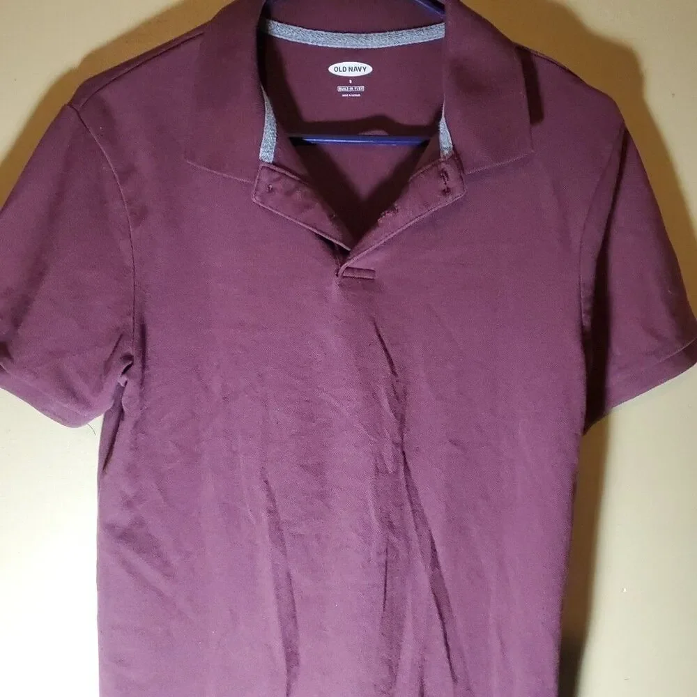 Old Navy Size‎ S 6-7 Polo Shirt Boys Burgundy Built-In Flex Pique School Uniform