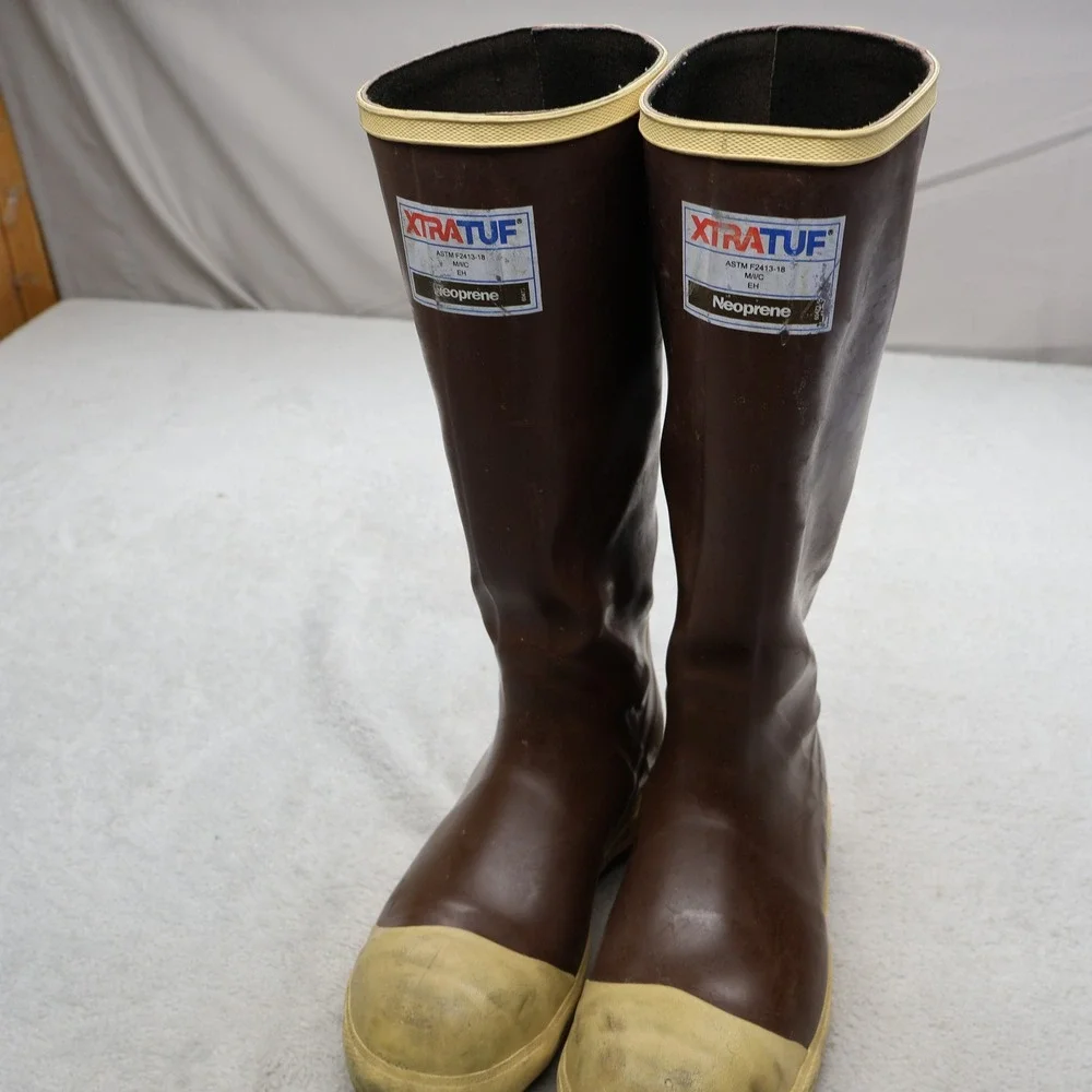 XTRATUF Men 5M Tall Deck Boots Brown Waterproof Rugged Slip Resistant P262599