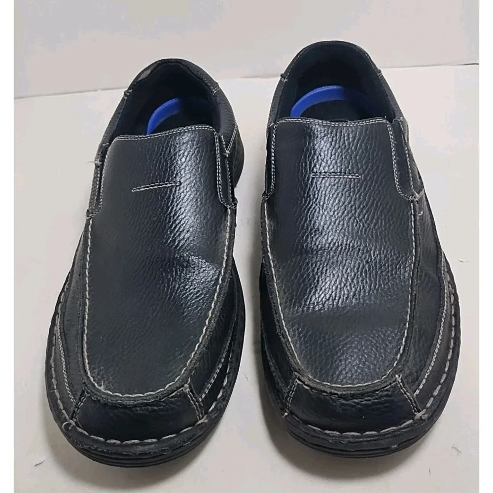 Dr Scholls Black Ryan Leather Loafers Men's Size 9.5 Slip On Dress Shoes‎ 902337