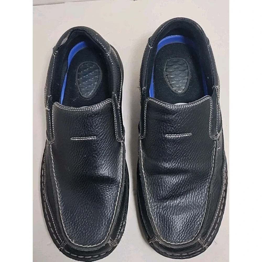 Dr Scholls Black Ryan Leather Loafers Men's Size 9.5 Slip On Dress Shoes‎ 902337