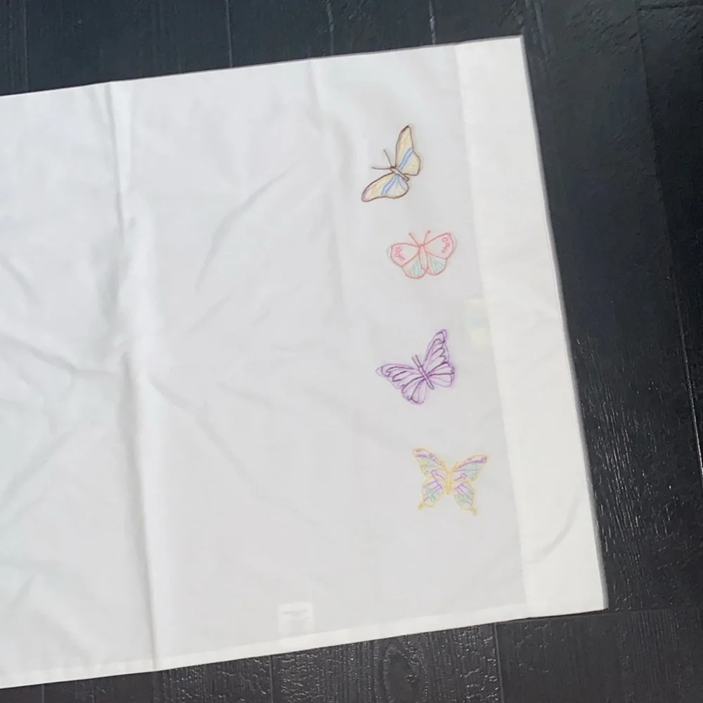 Martha Stewart Butterfly Embroidered Standard Pillowcase (1)‎