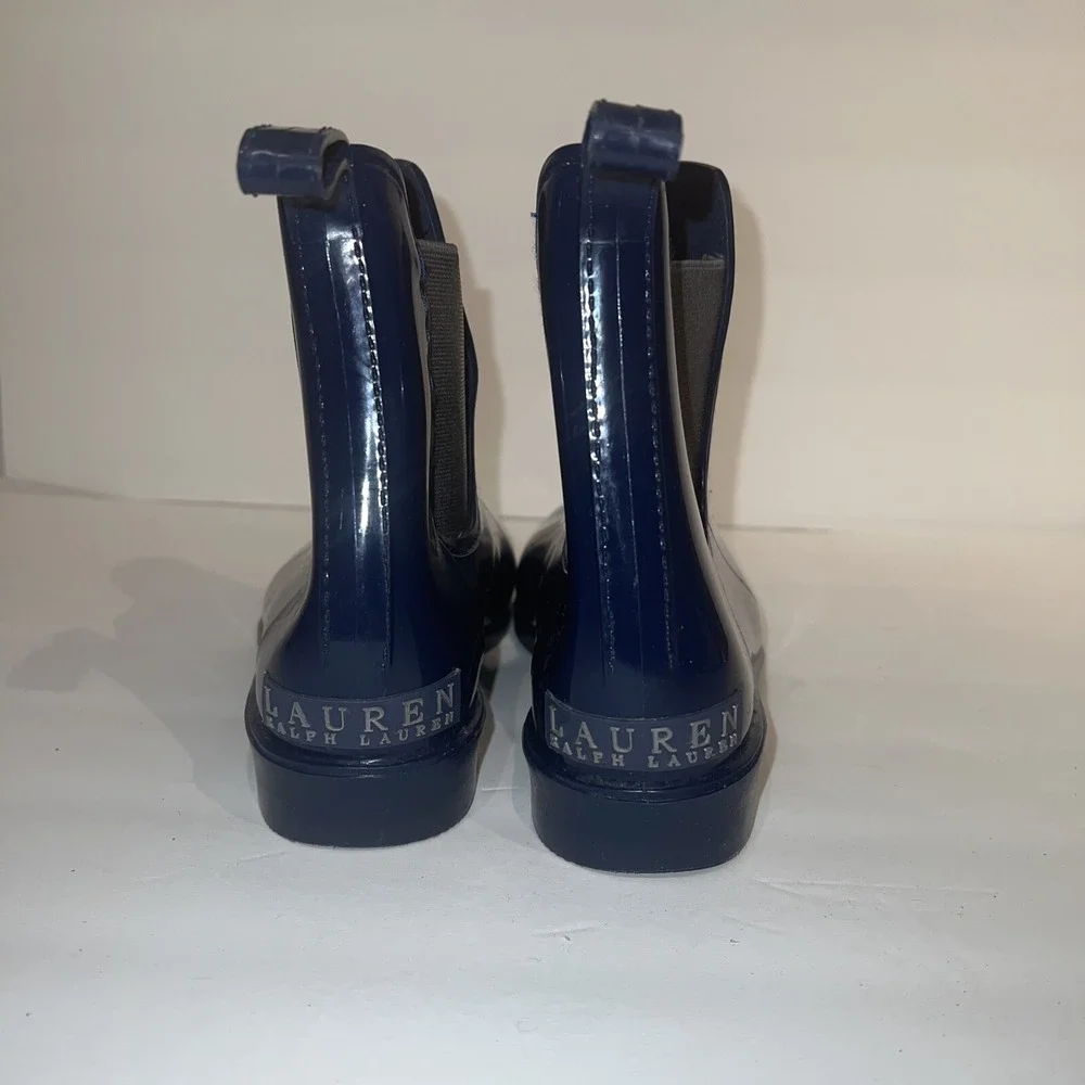 Lauren Ralph Lauren Tally Chelsea Rain Boots  Blue Pull-On‎ Womens Size 7