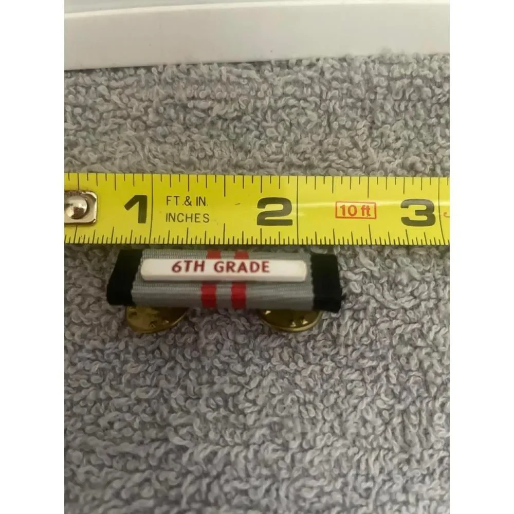 6th Grade Service Ribbon Pin with Dual Clutch Backs‎