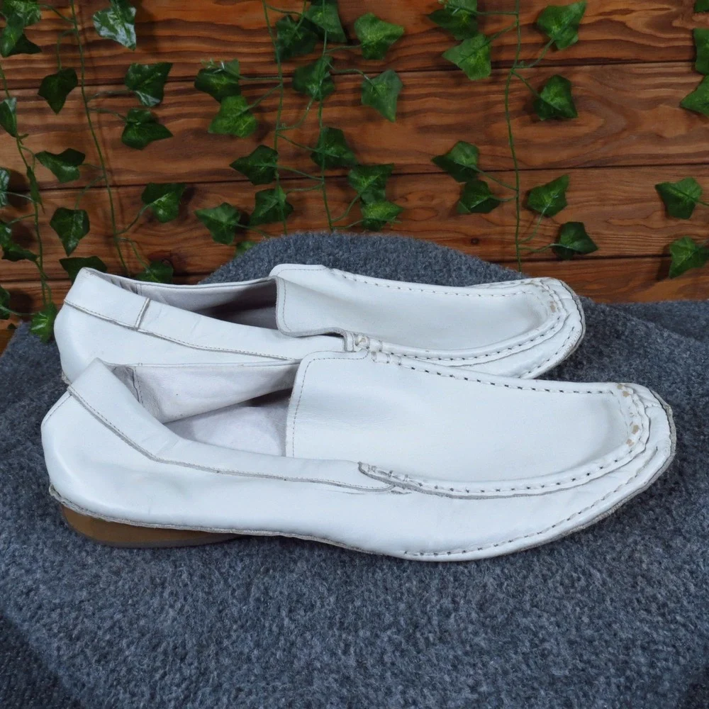 Il Divo Ally Men Casual Loafer Shoes‎ Size 9 Everyday Wear White Leather