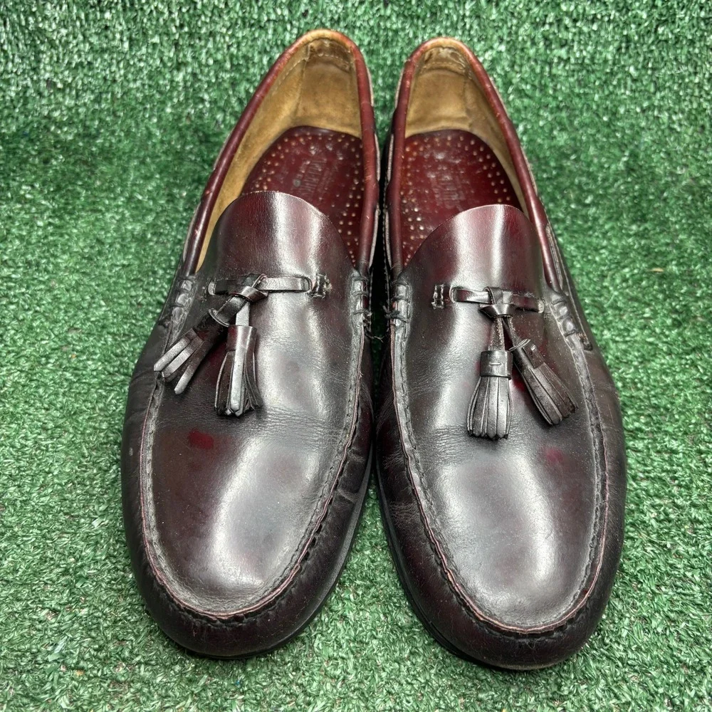 G.H. Bass & Co. Weejuns Tassel Leather Classic Preppy Loafers Burgundy Mens 12 D