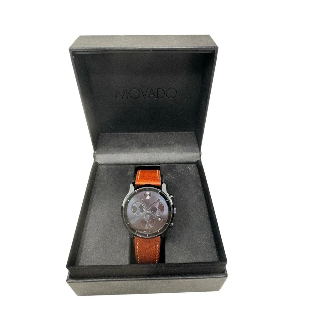 MOVADO BOLD EVOLUTION CHRONO COGNAC LTHR STRAP MEN'S WATCH
